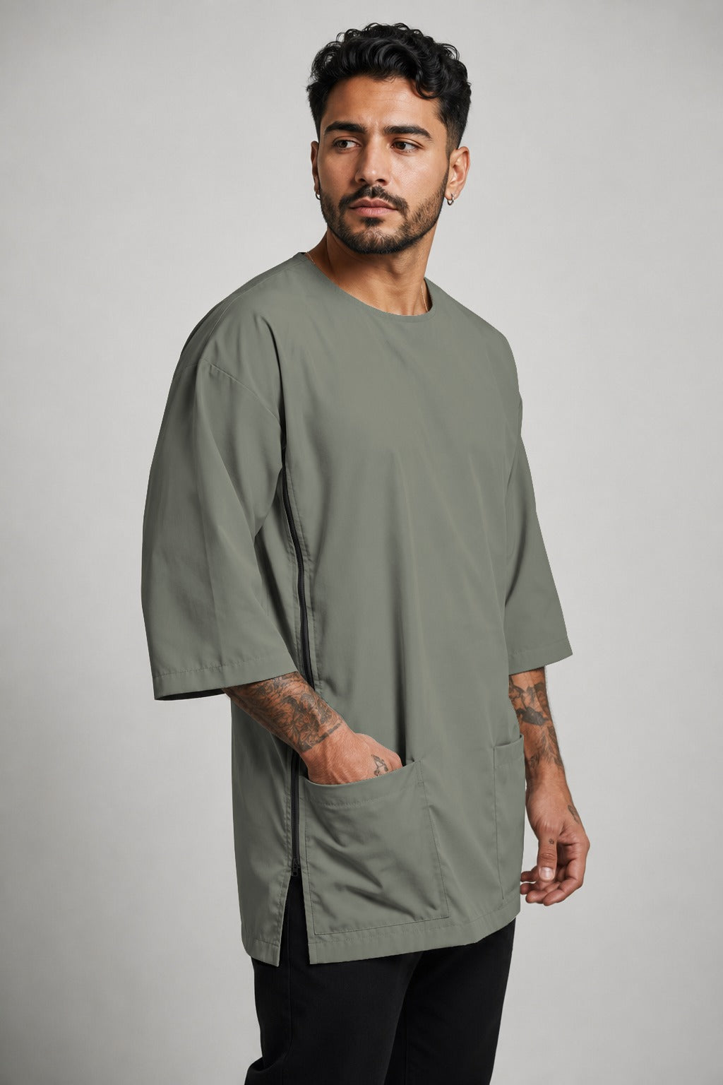 Barber Jacket - Side Zipper